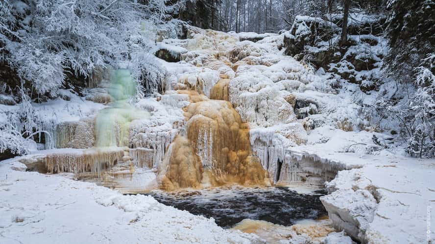 Waterfalls White Bridges in Karelia