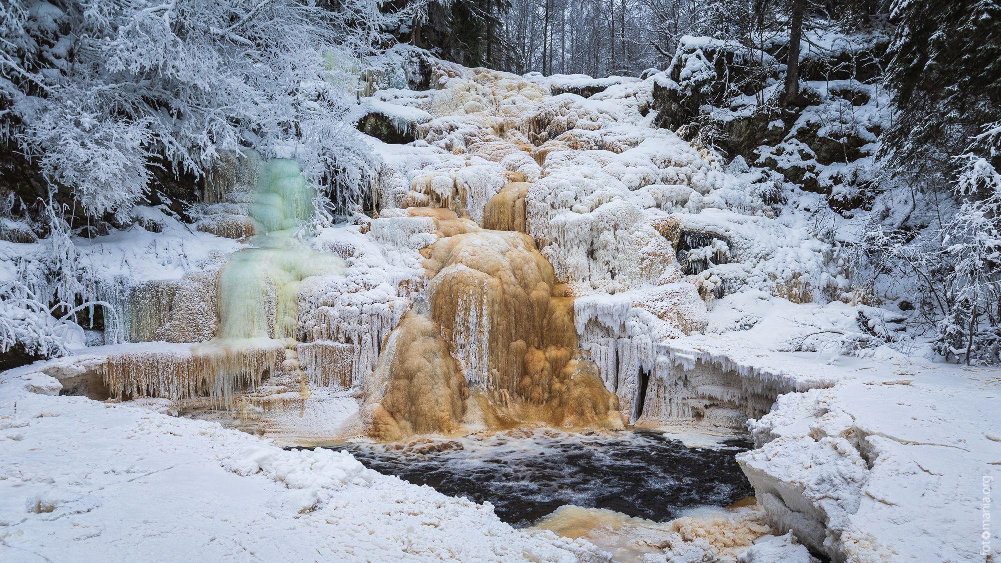 Waterfalls White Bridges in Karelia, Russian Federation