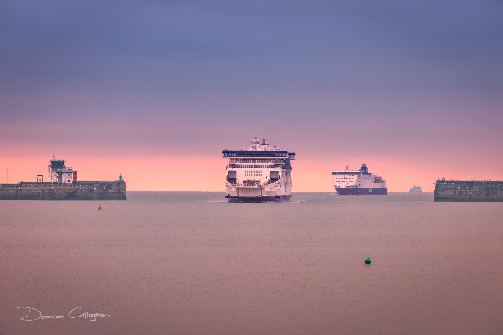 3 Boats arriving, Dover Harbour, Dover, England, United Kingdom