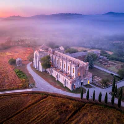Abbazia di San Galgano Aerial, Italy