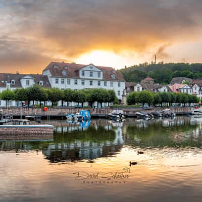Baroque harbor Bad Karlshafen, west side, Germany