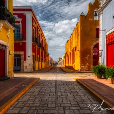 Beautiful Street of Campeche, Mexico