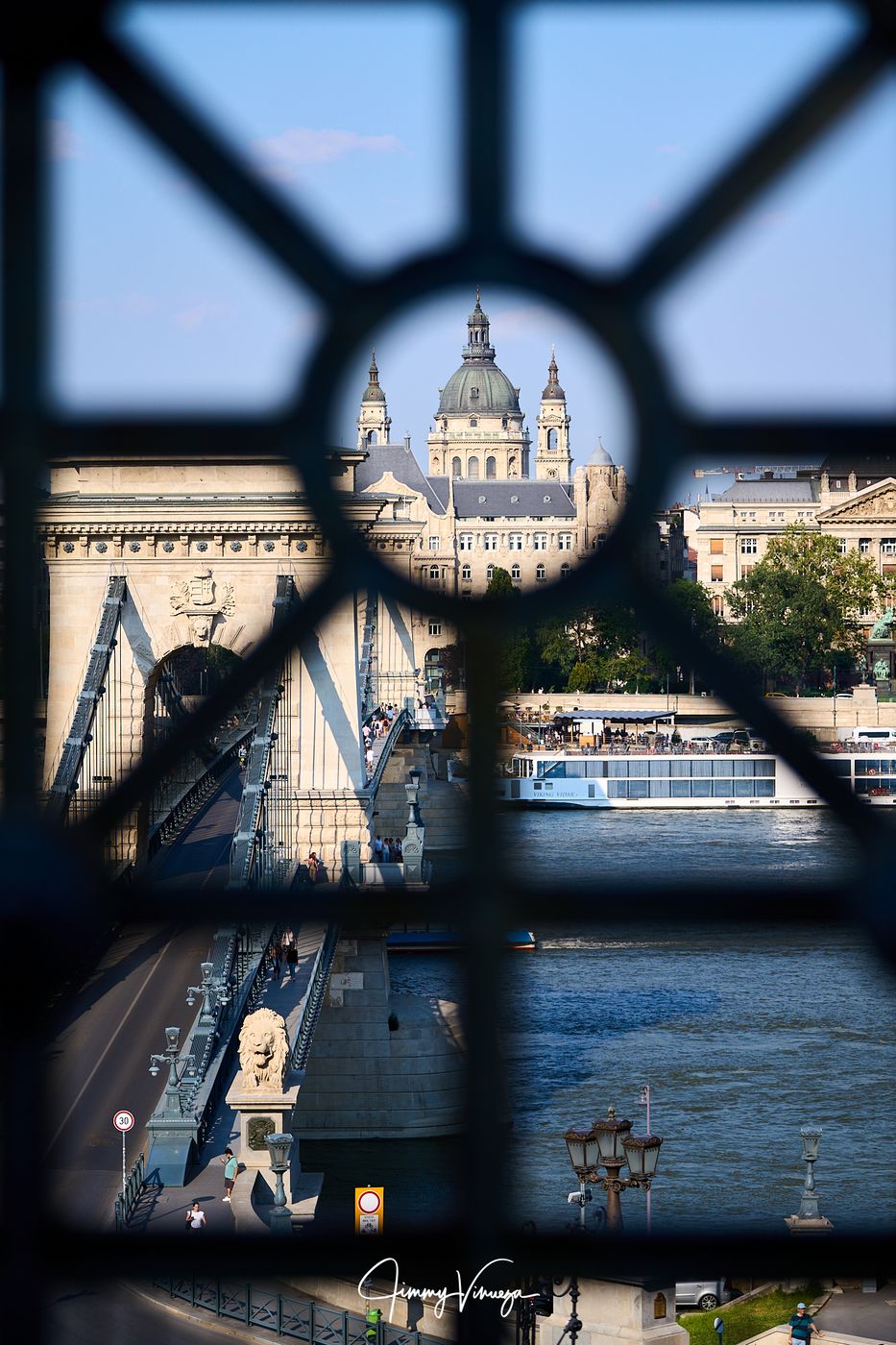 Chain Bridge from Sándor Palace, Budapest, Hungary