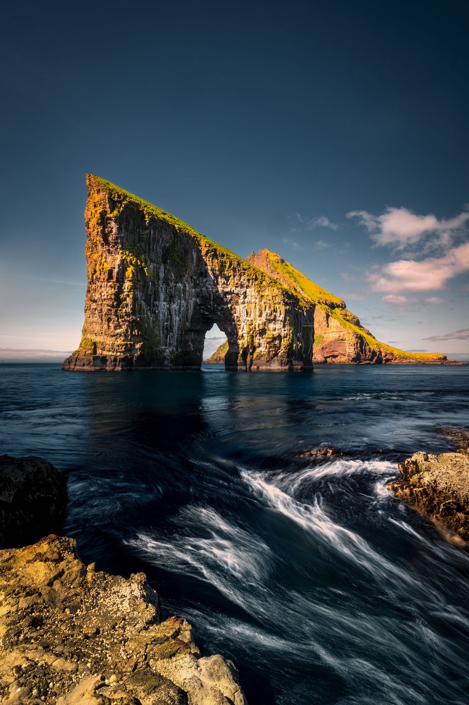 Drone View of Drangarnir, Faroe Islands