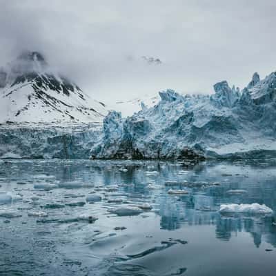 Glaciers reflection at Magdalenefjord, Albert I Land, Svalbard & Jan Mayen Islands