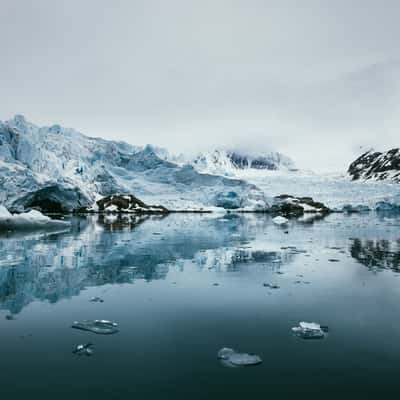 Glaciers reflection at Magdalenefjord, Albert I Land, Svalbard & Jan Mayen Islands