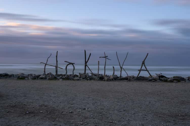 Hokitika Beach Sign