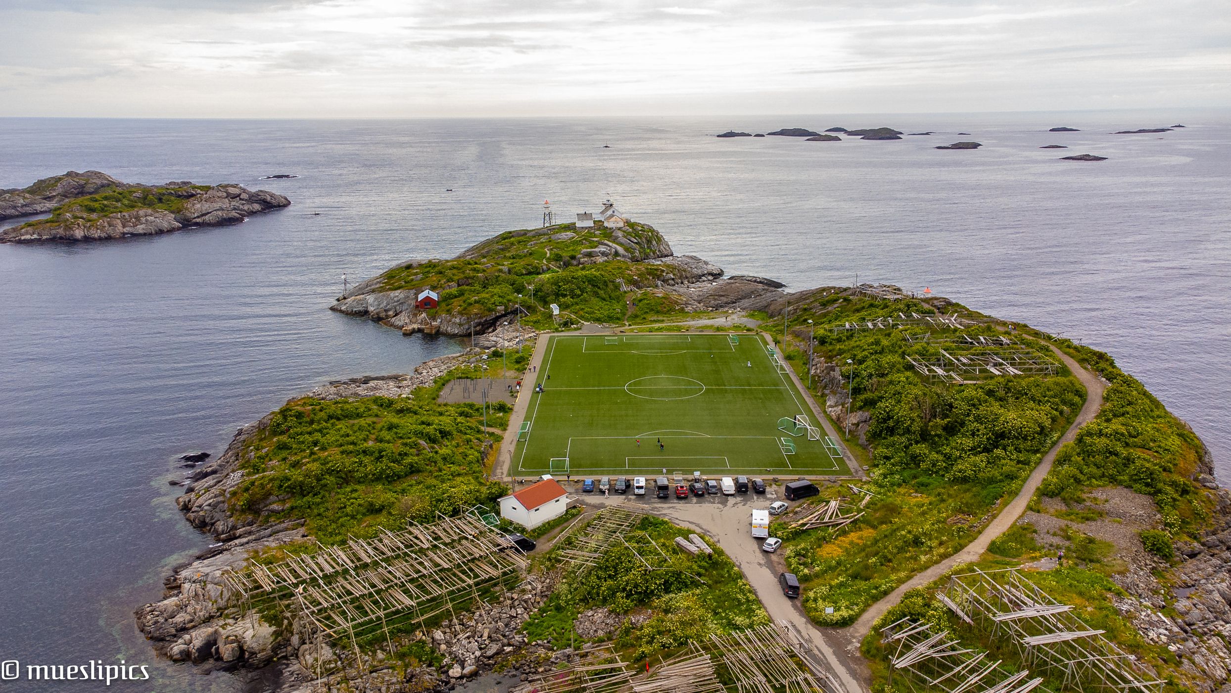 iconic Henningsvær Football stadium, Norway