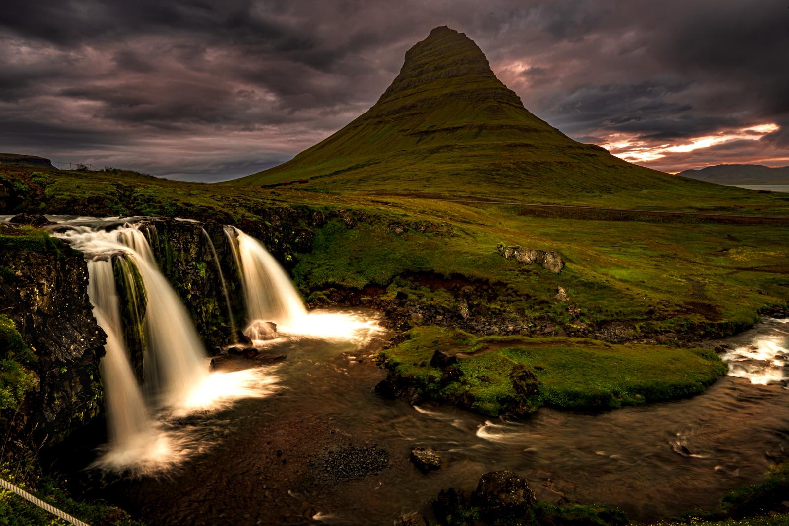 Kirkjufell Waterfall with Kirkjufell, Iceland