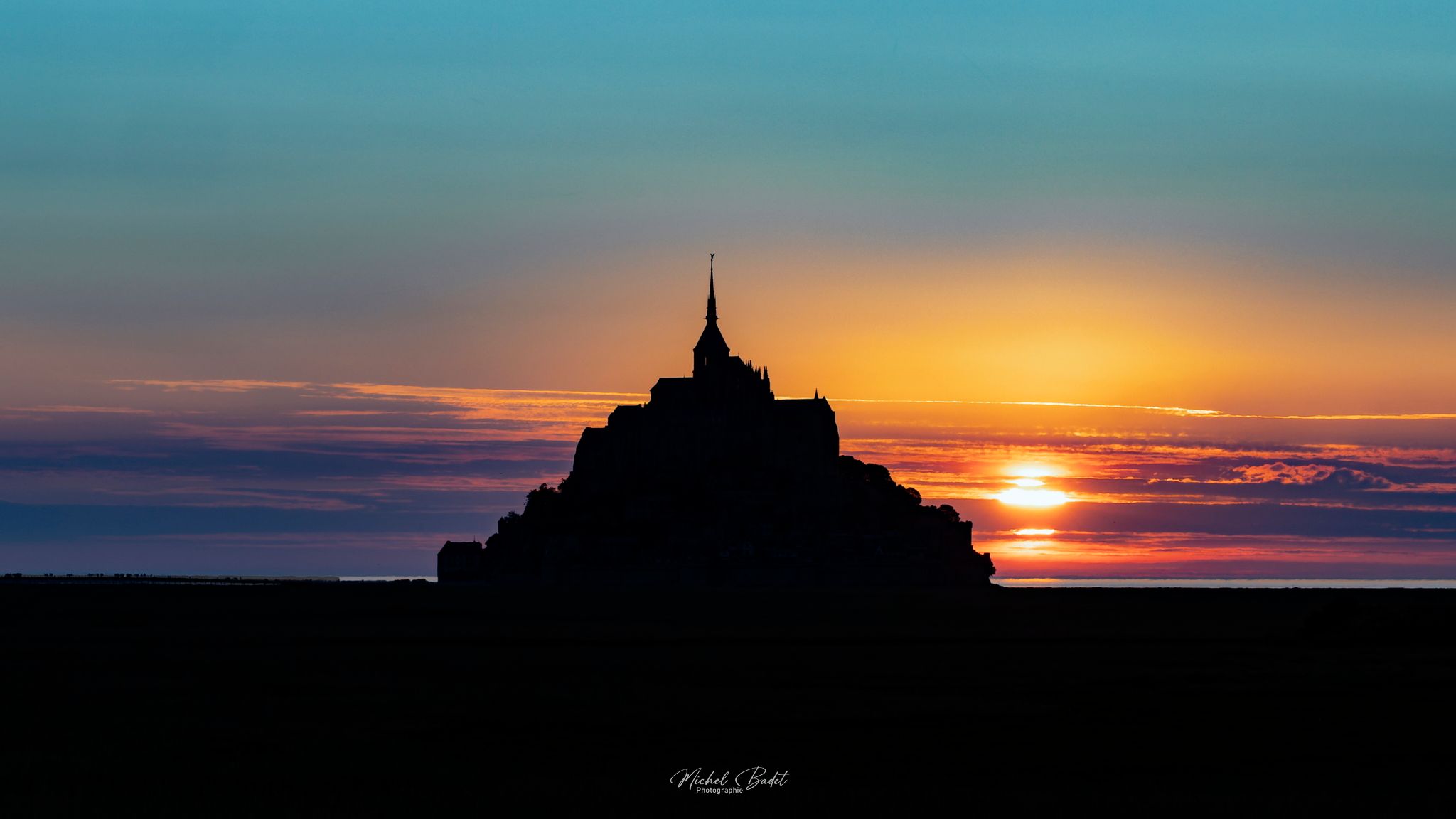 Mont Saint-Michel sunset, France