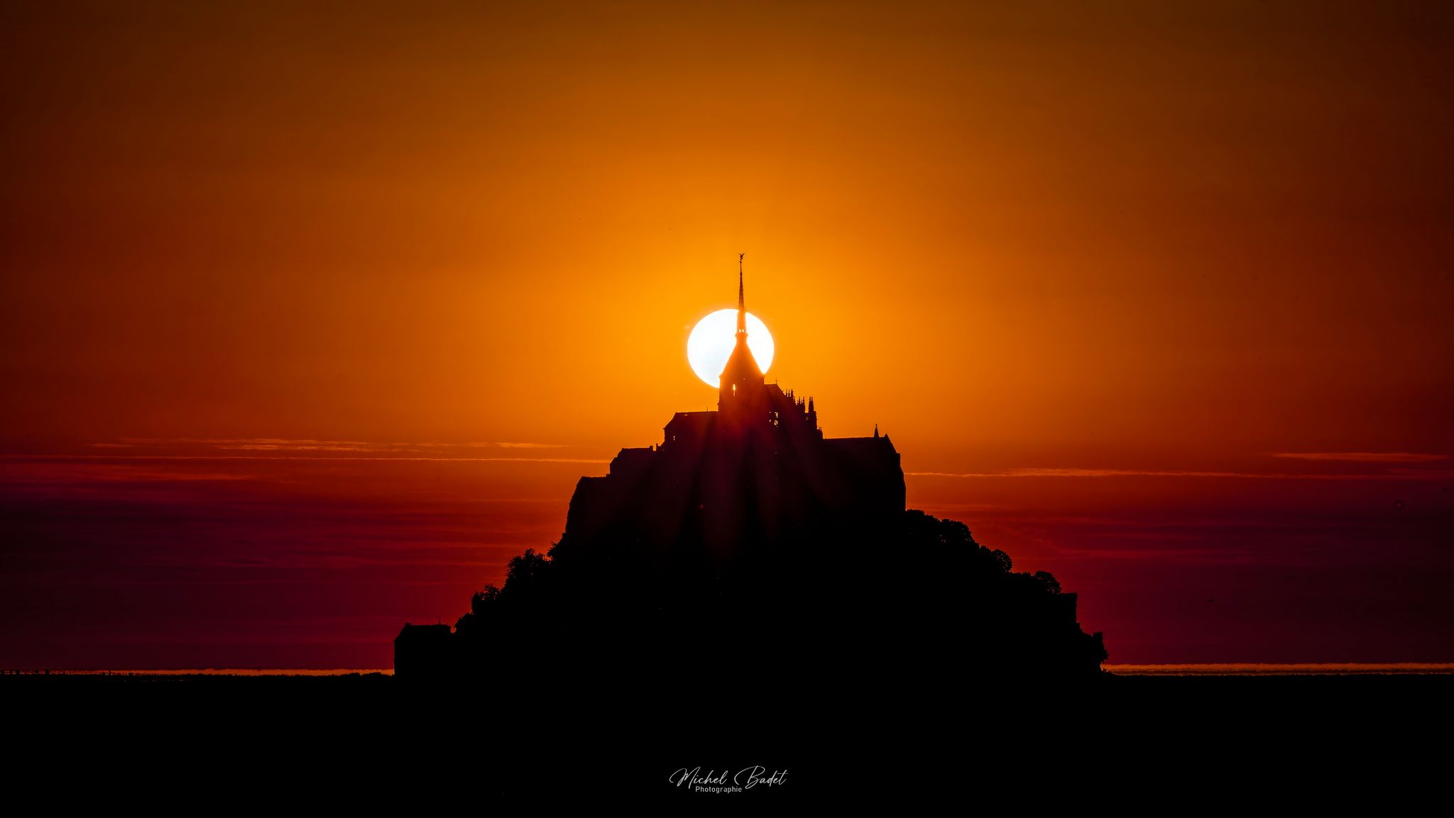 Mont Saint-Michel sunset, France