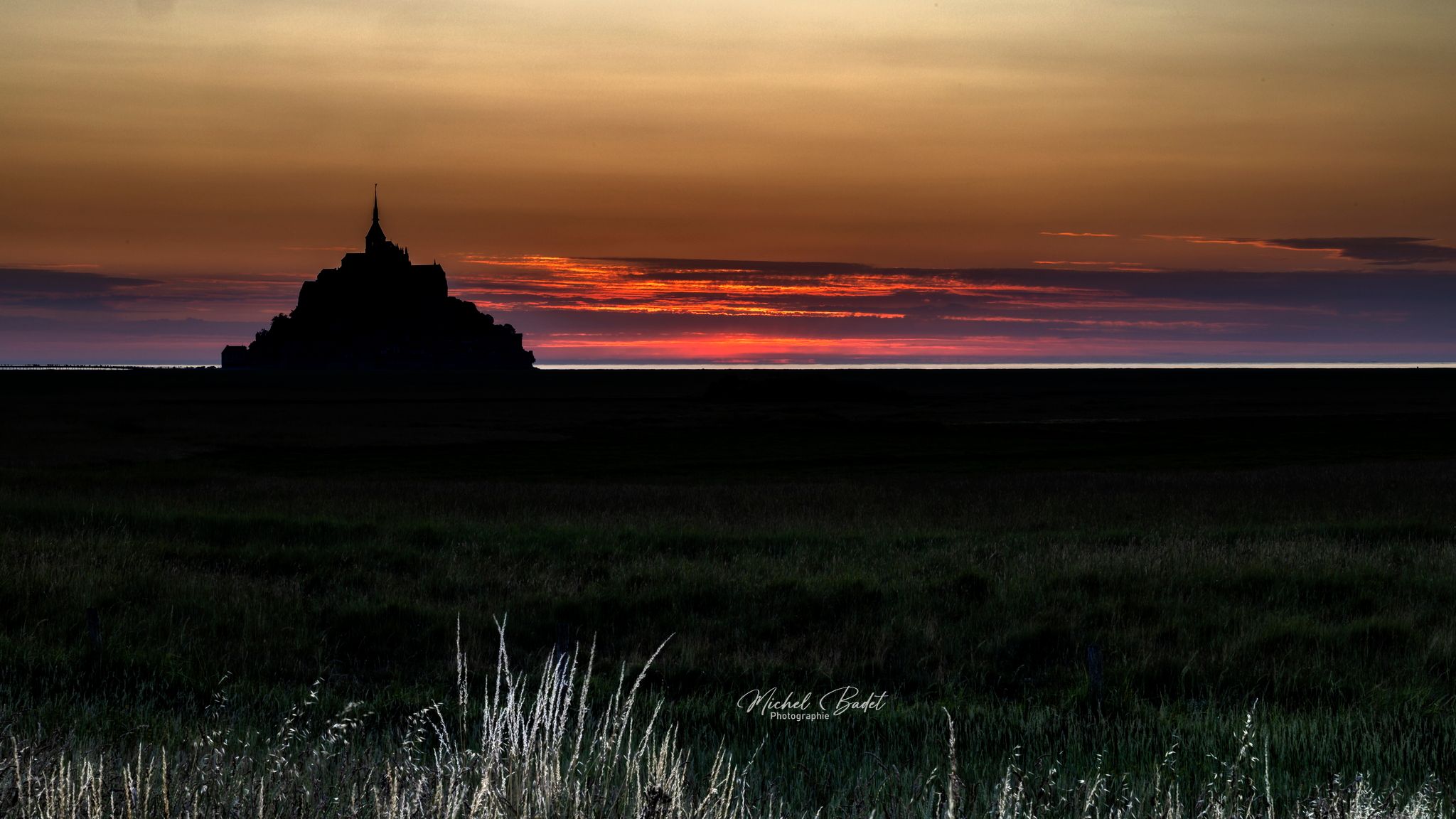 Mont Saint-Michel sunset, France