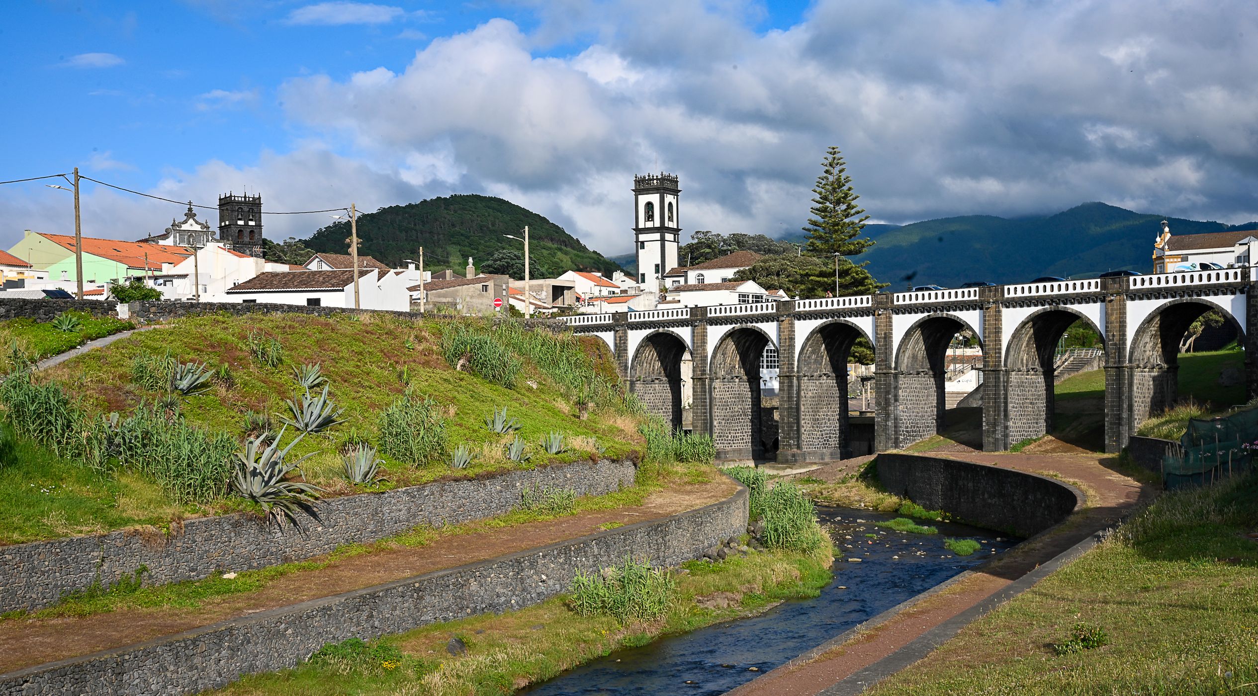 Partial view of the city of Ribeira Grande, Portugal
