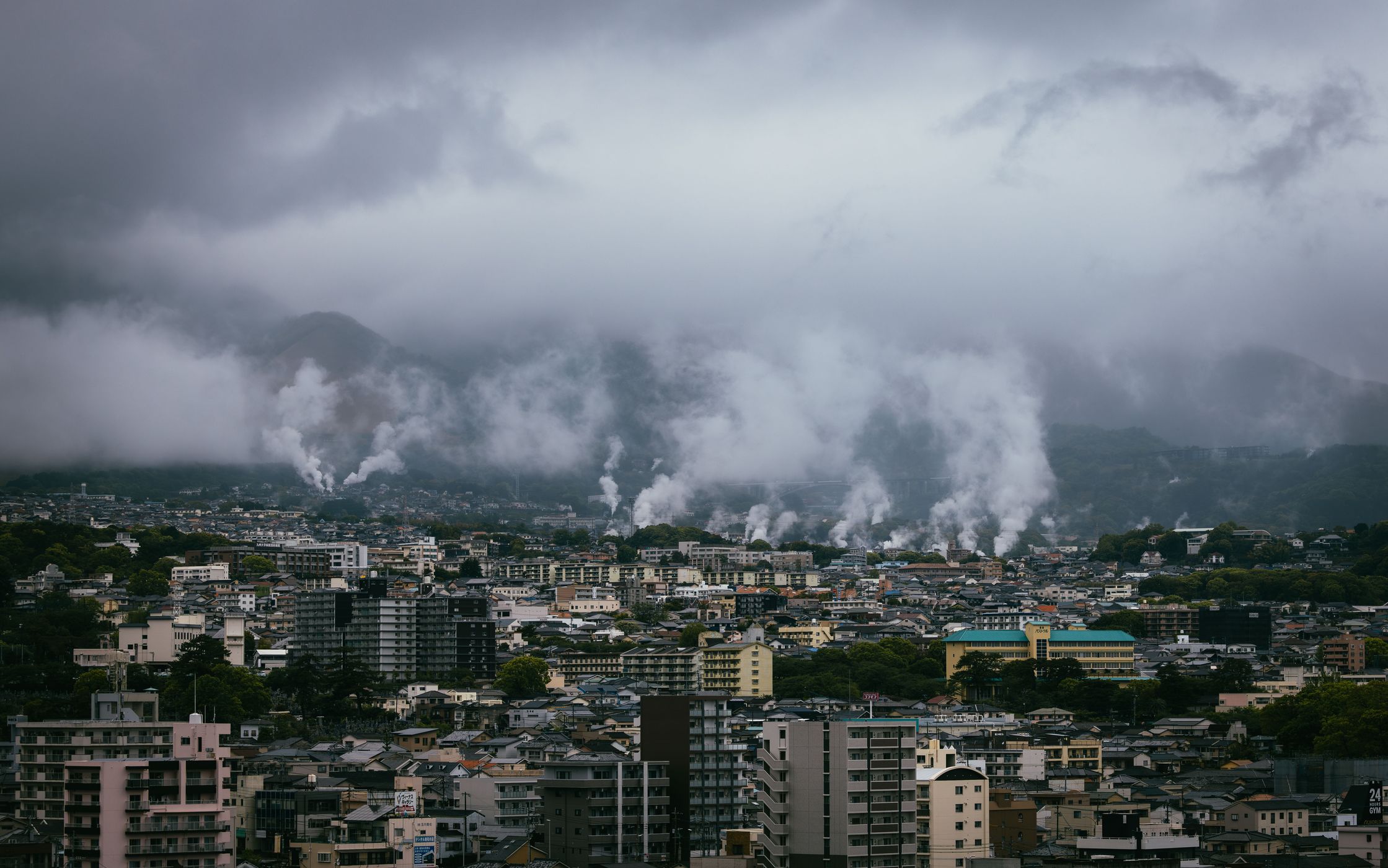 Sky terrace at Amanda Beppu Yula-Re Hotel, Japan