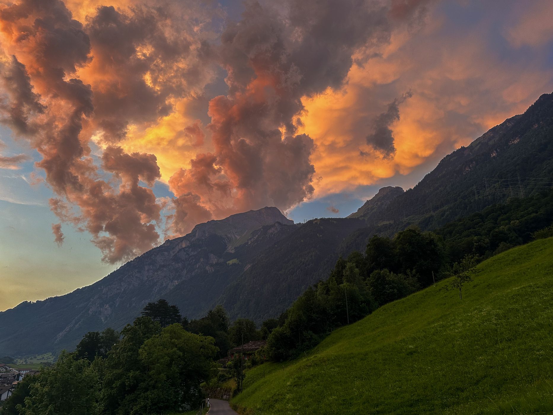 View on Mitlödi/GL, Switzerland