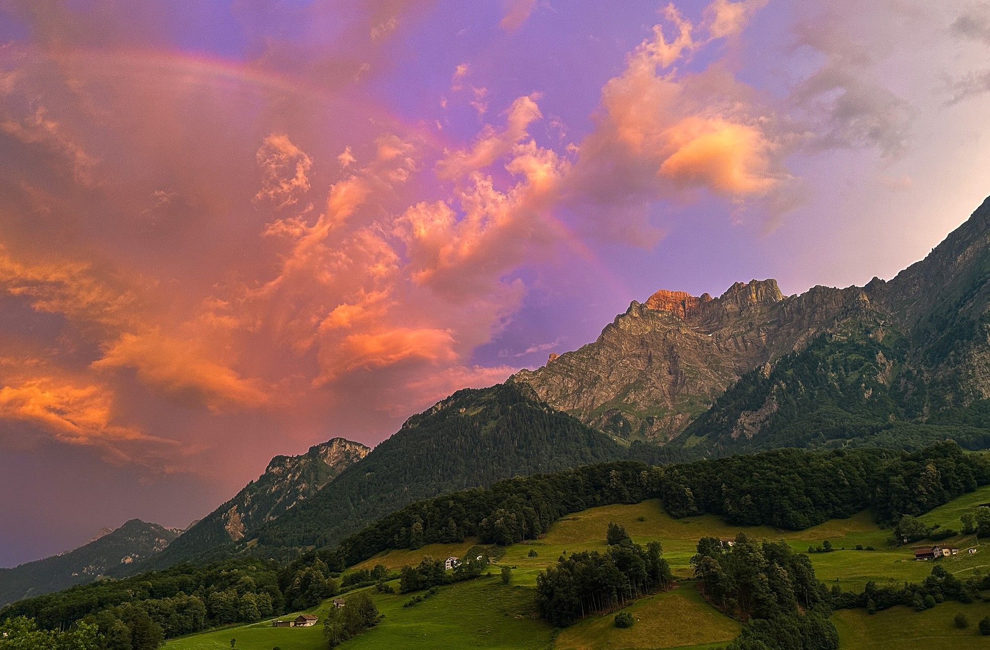 View on Mitlödi/GL, Switzerland