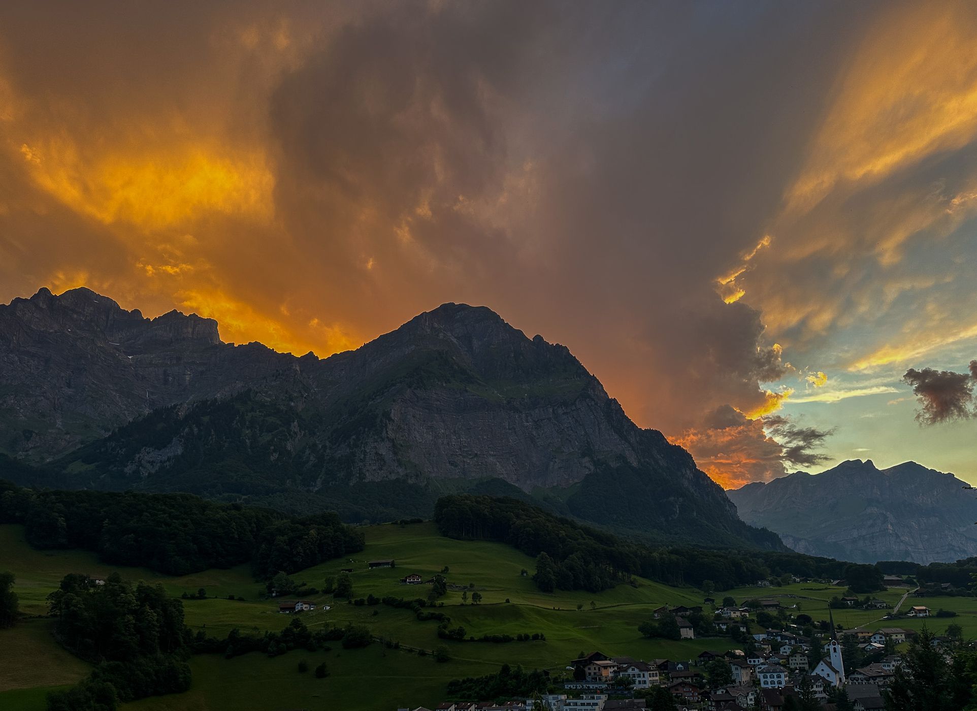 View on Mitlödi/GL, Switzerland