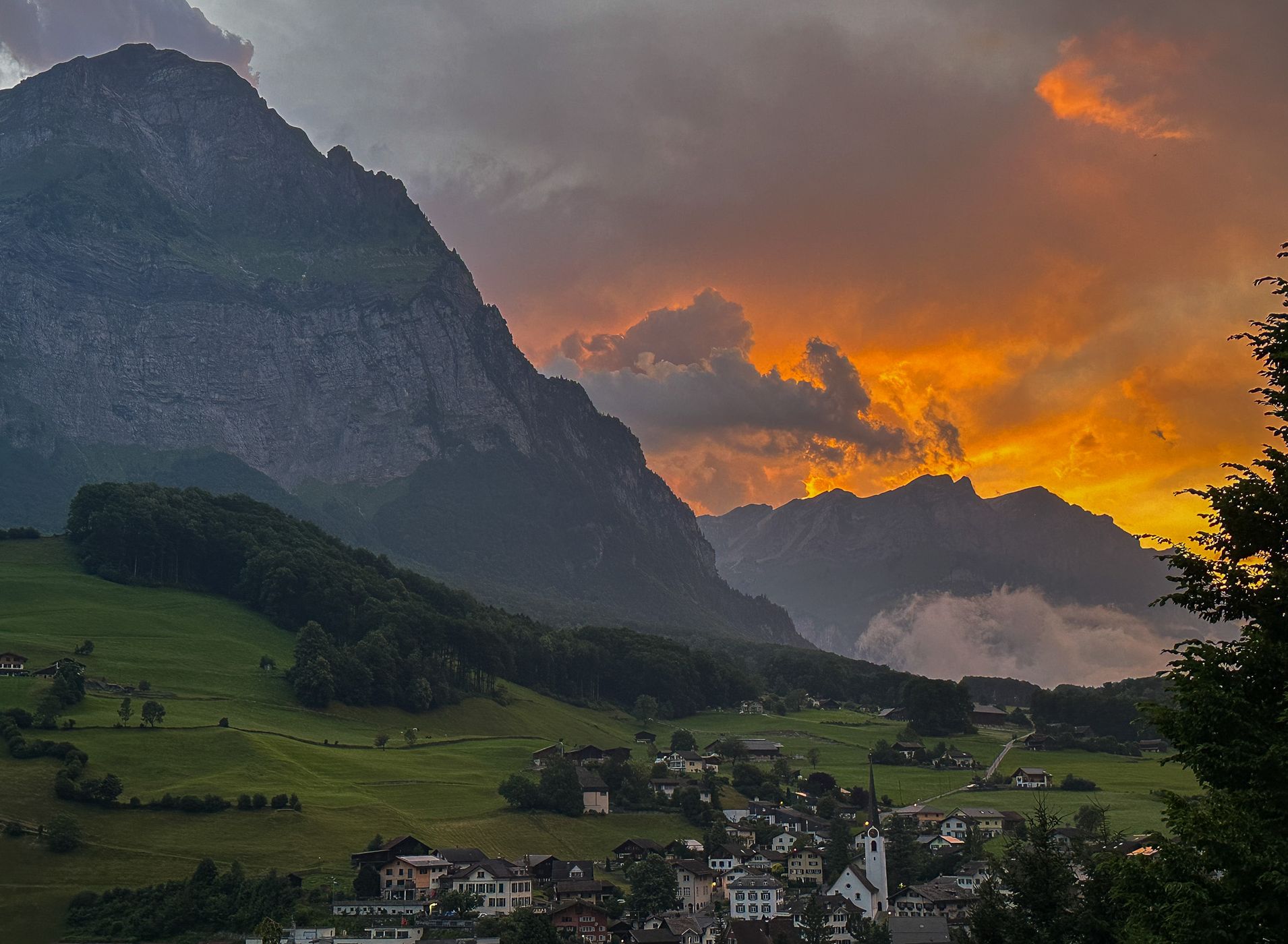 View on Mitlödi/GL, Switzerland