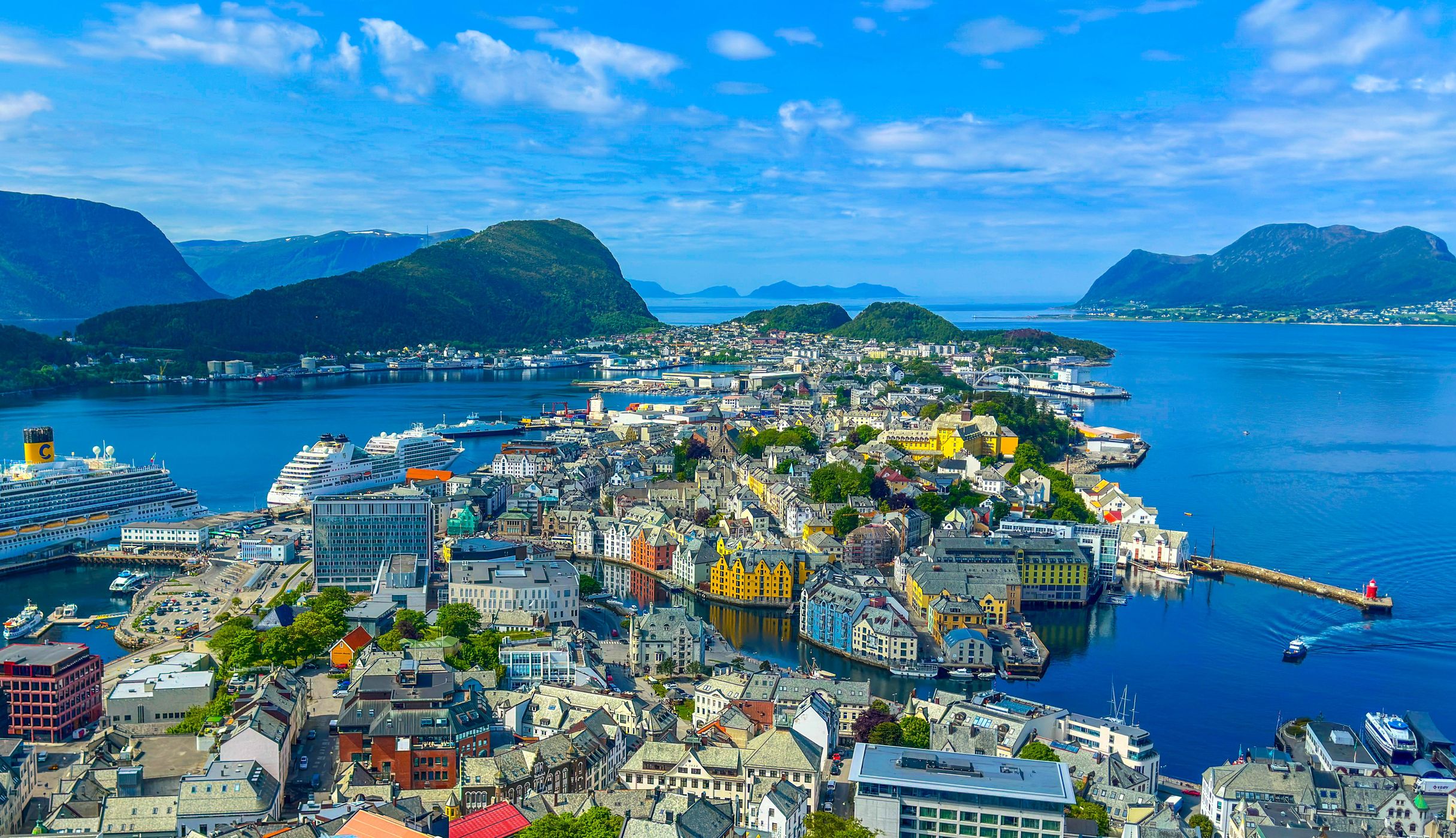 View over Ålesund from Fjellstua Viewpoint, Norway