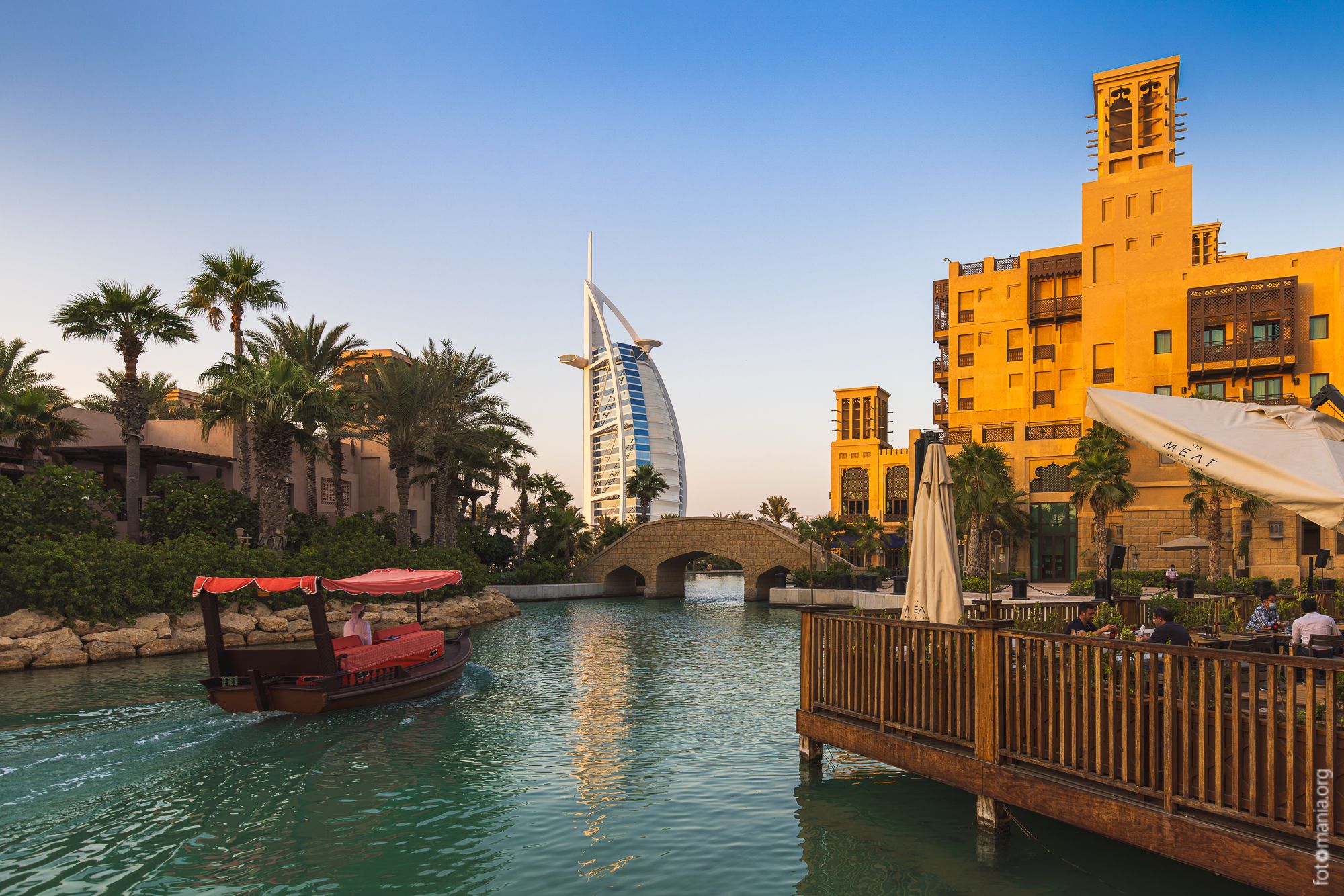 View to Burj Al Arab from Souk Madinat Jumeirah, Dubai, United Arab Emirates