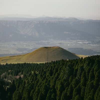 View to Komezuka crater, Aso-Kuju National Park, Japan
