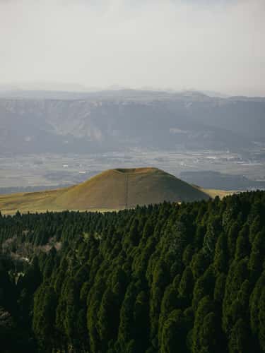 View to Komezuka crater, Aso-Kuju National Park