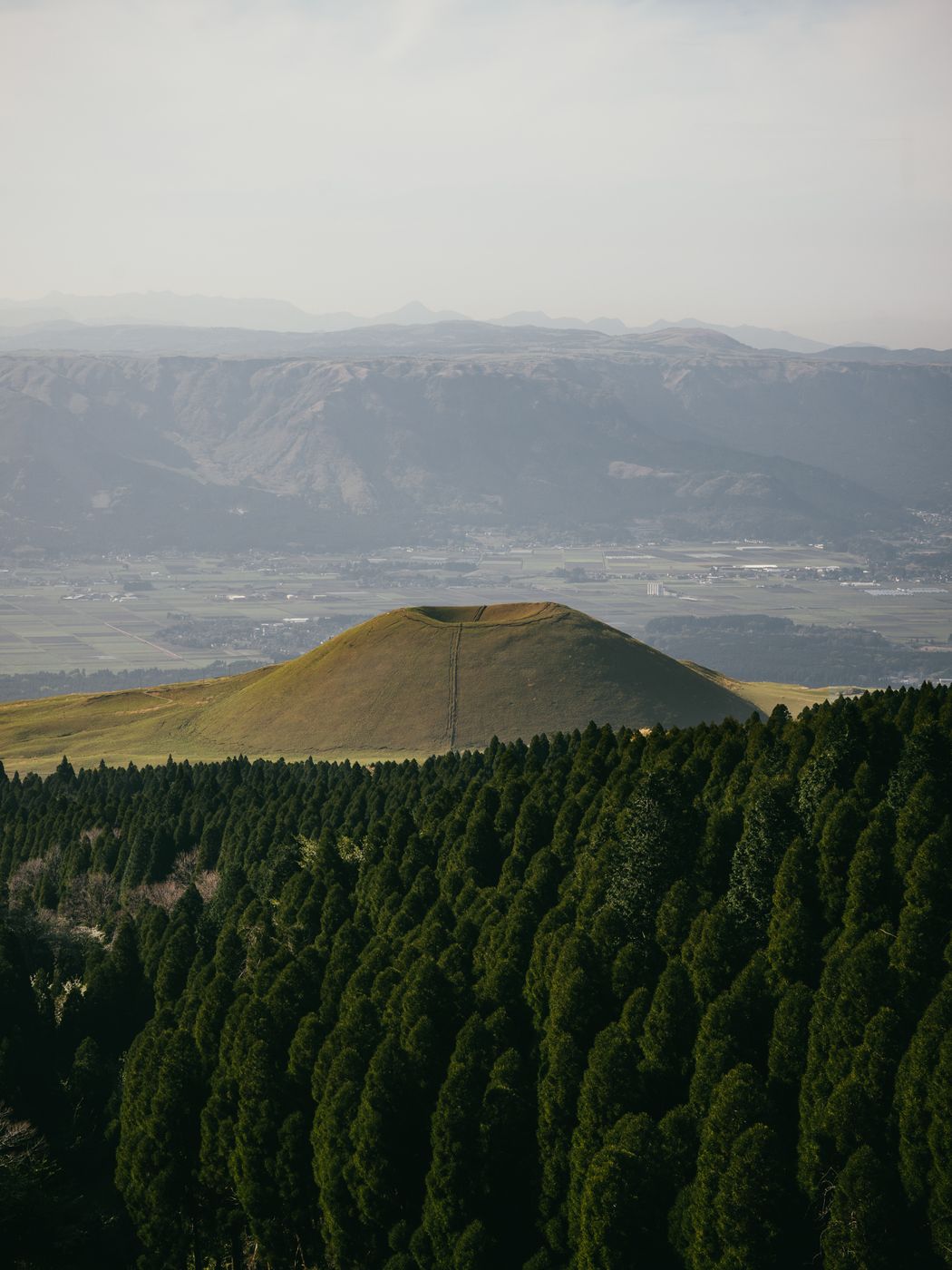 View to Komezuka crater, Aso-Kuju National Park, Japan