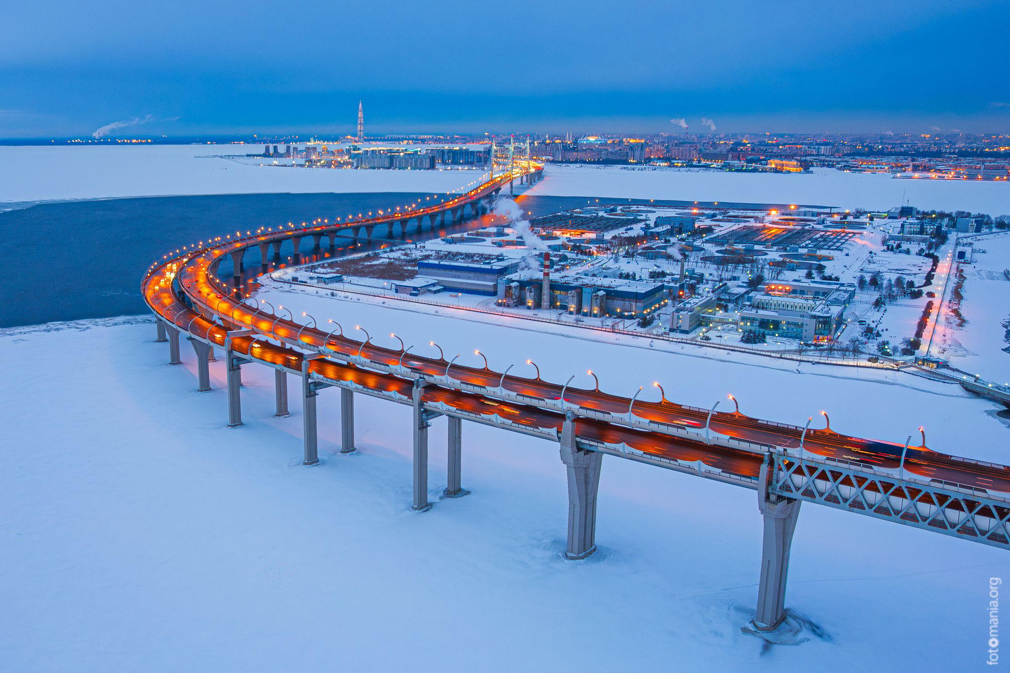 Western High-Speed Diameter road, Saint-Petersburg  (drone), Russian Federation