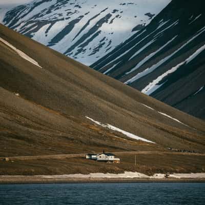 White house near Longyearbyen, Svalbard, Svalbard & Jan Mayen Islands