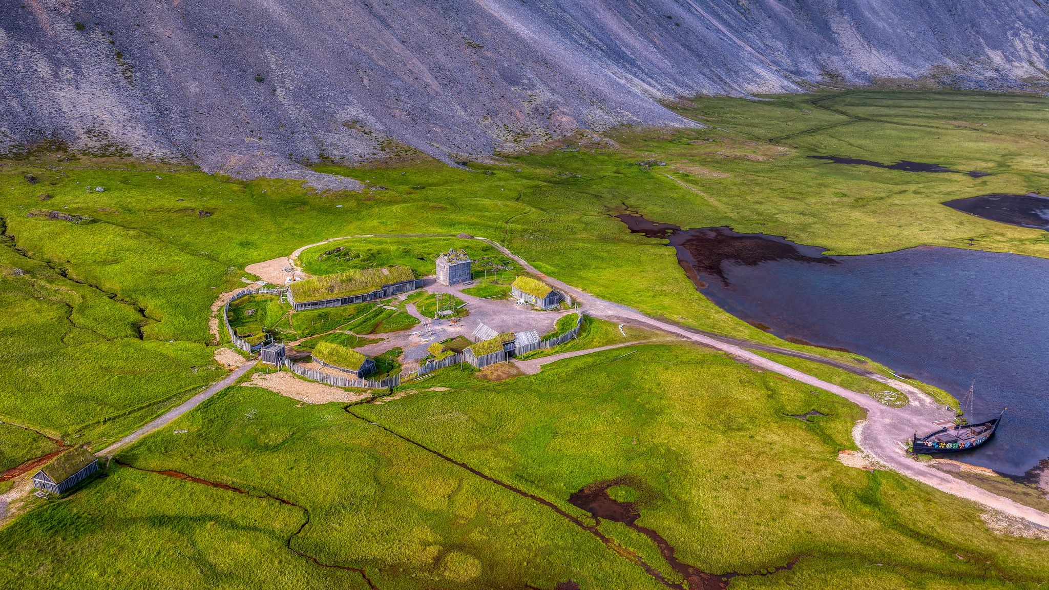 Aerial view over Stokksnes, Iceland