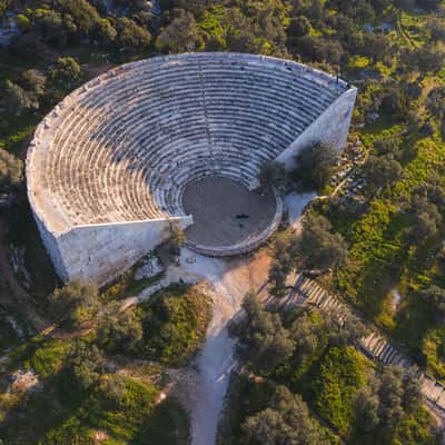 Antiphellos ruins (drone), Turkey (Türkiye)