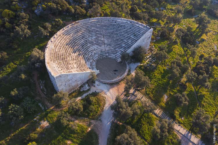 Antiphellos ruins (drone)