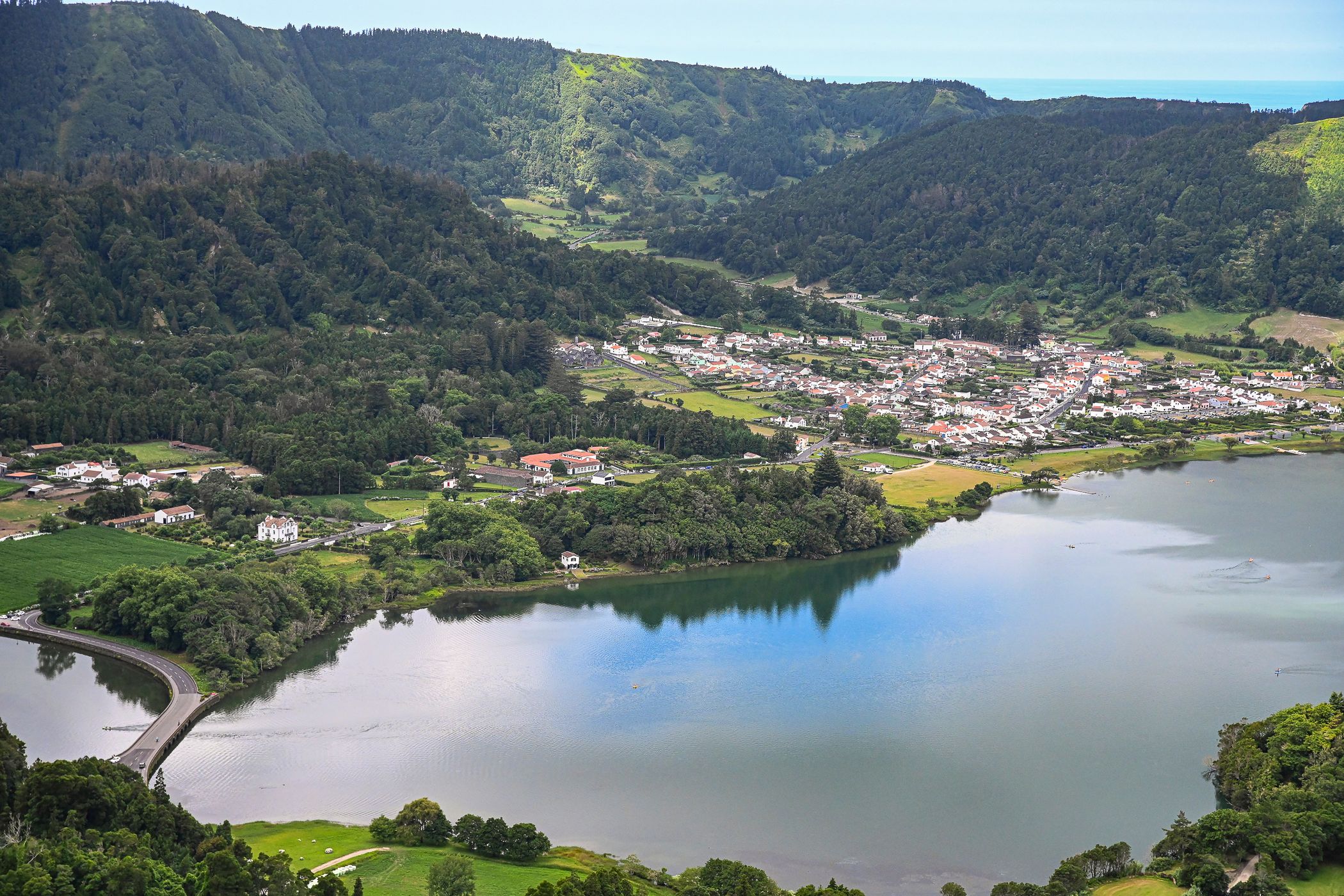 Blue and Green Lakes from Vista do Rei, Portugal