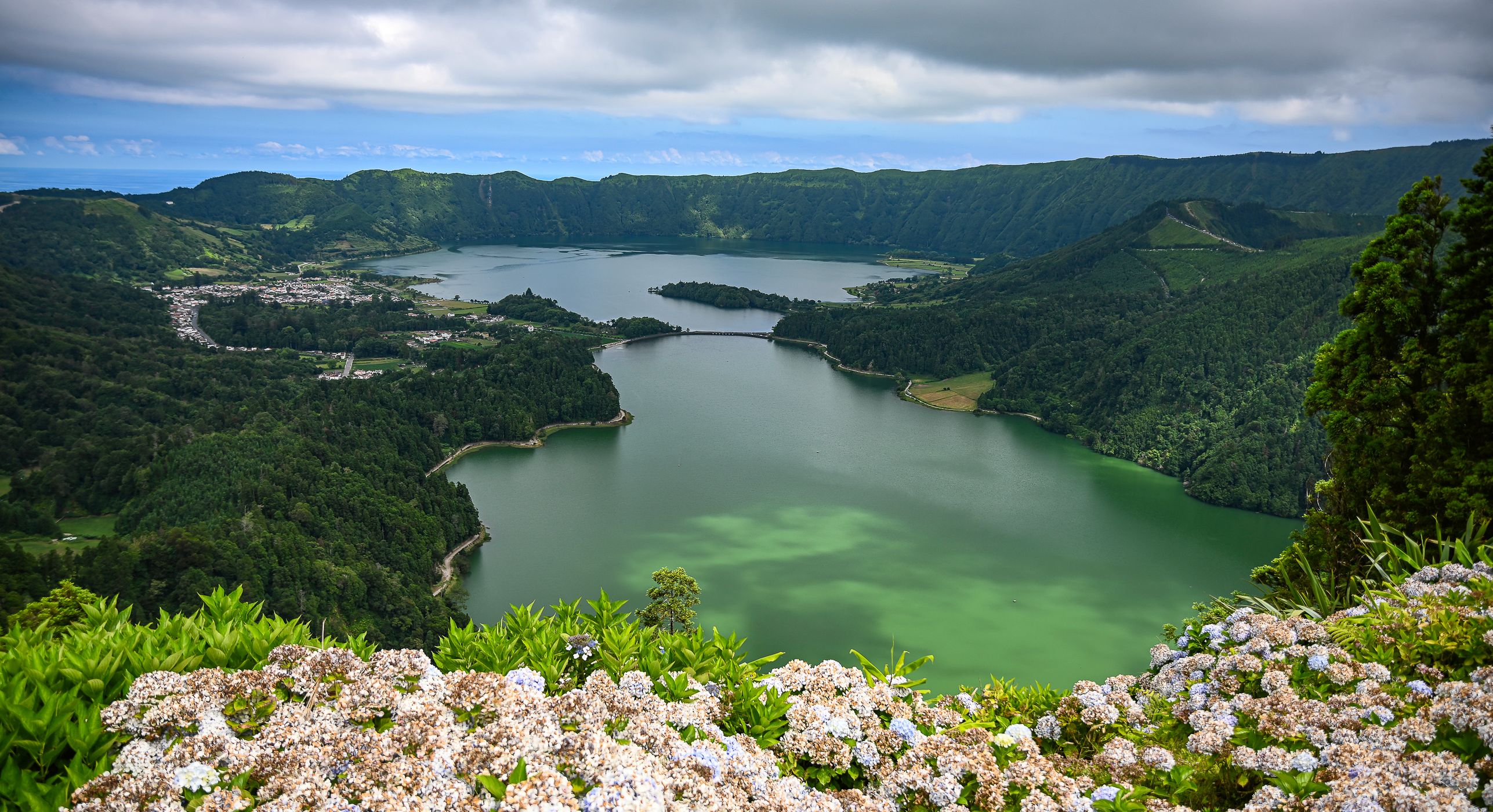 Blue and Green Lakes from Vista do Rei, Portugal