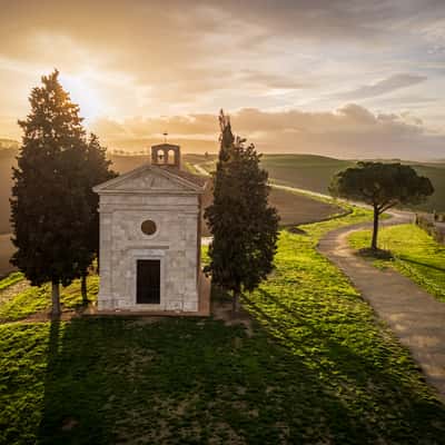 Cappella della Madonna di Vitaleta, Italy [Drone], Italy