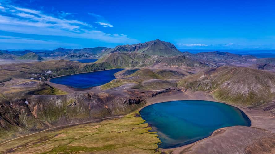 Colorful lakes somewhere along the F-225 road.