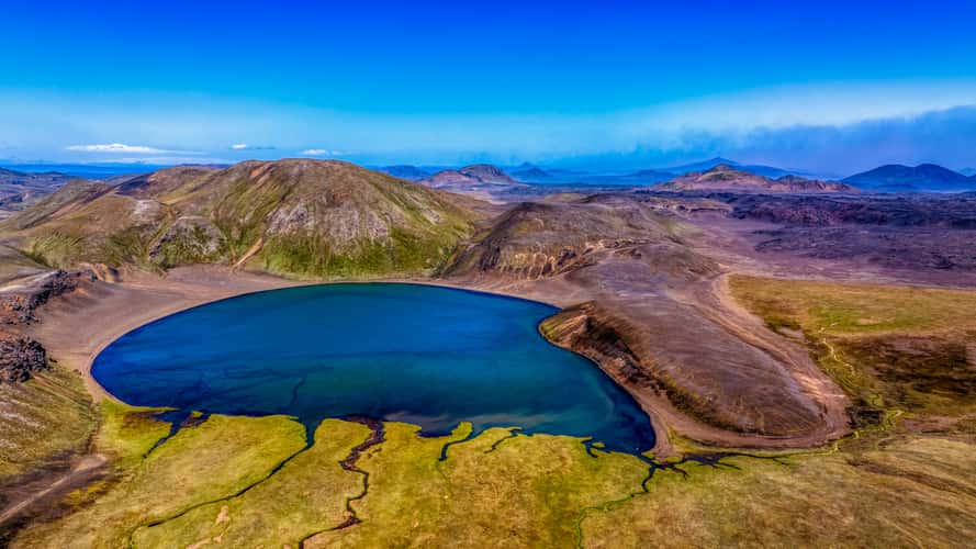 Colorful lakes somewhere along the F-225 road.
