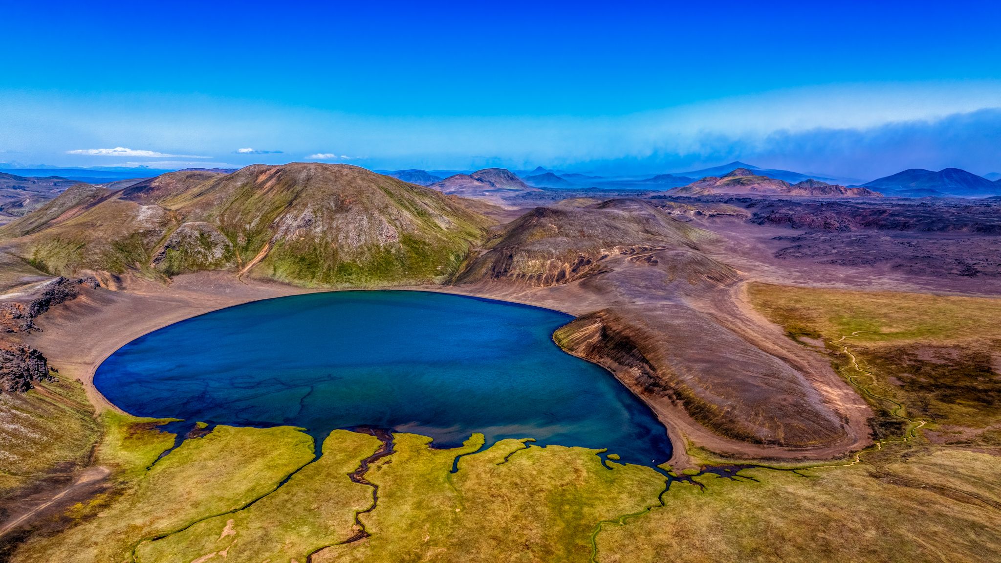 Colorful lakes somewhere along the F-225 road., Iceland