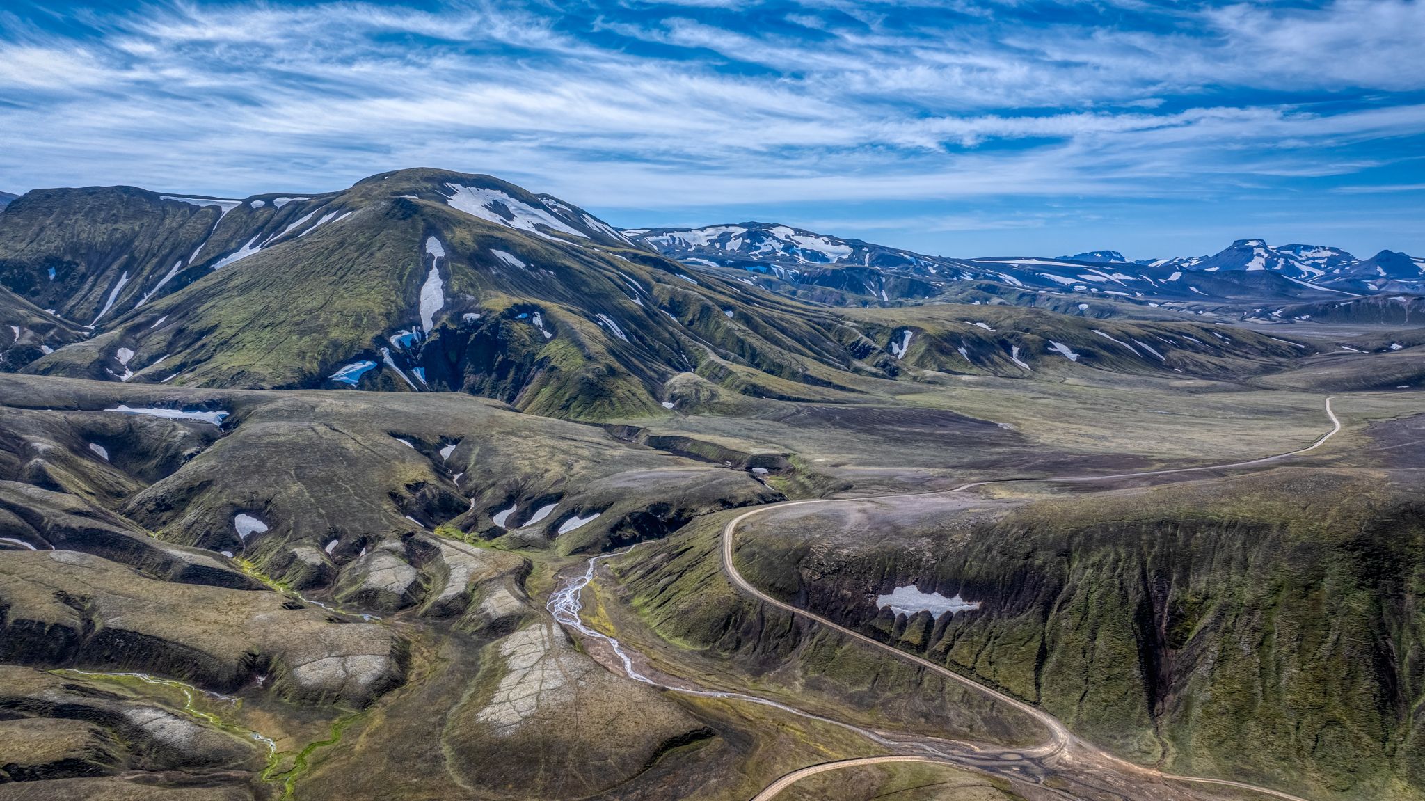 Colorful lakes somewhere along the F-225 road., Iceland