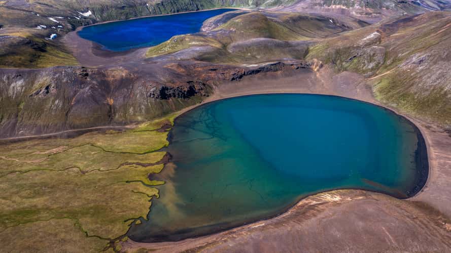 Colorful lakes somewhere along the F-225 road.