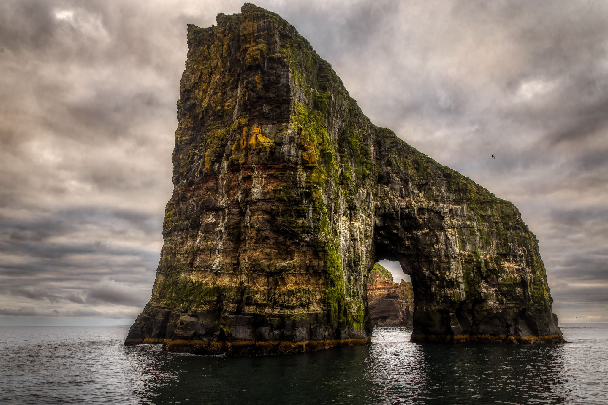 Drone View of Drangarnir, Faroe Islands