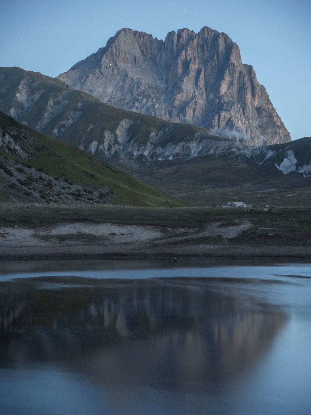Gran Sasso view from Laghetto Pietranzoni, Italy