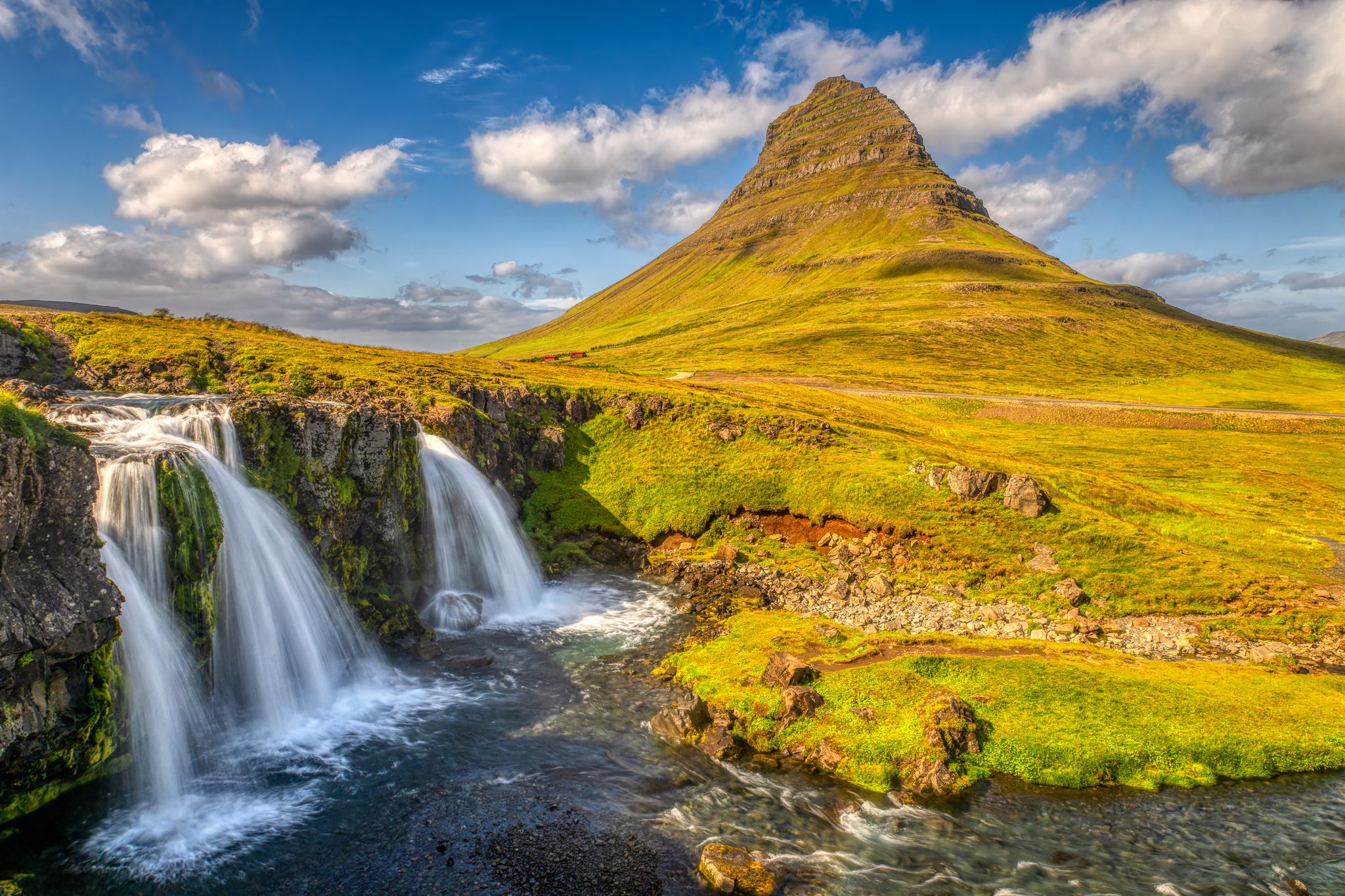 Kirkjufell Waterfall with Kirkjufell, Iceland