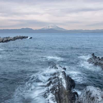Mount Fuji view from Jogashima, Japan