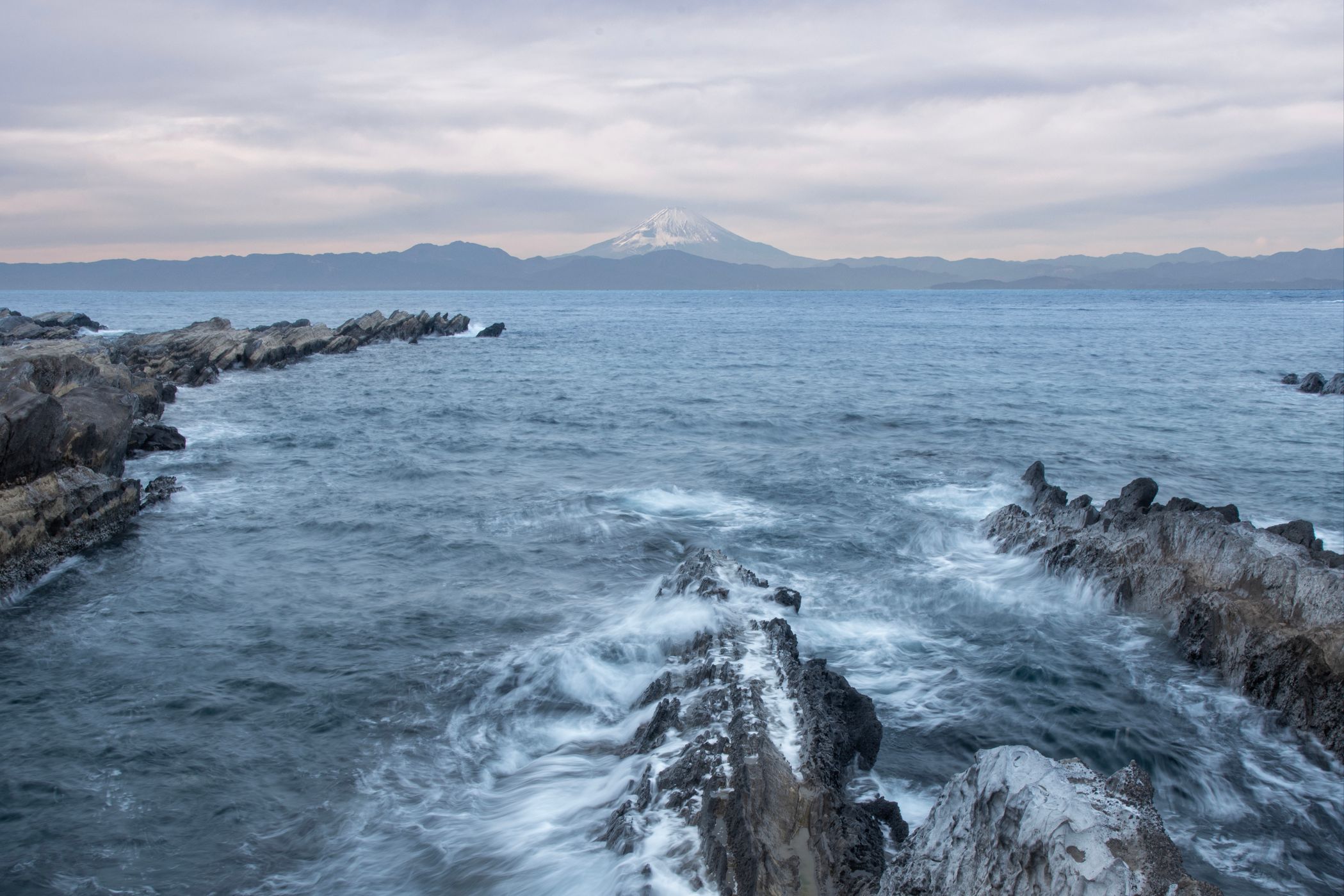 Mount Fuji view from Jogashima, Japan