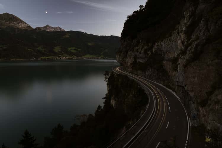 Mountain Road at the Lake Thun