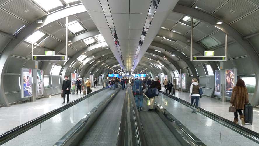 Moving walkway at Railway Station, Frankfurt am Main Airport