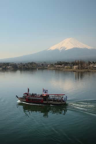 Mt. Fuji view from Kawaguchiko-ohashi bridge, Lake Kawaguchi