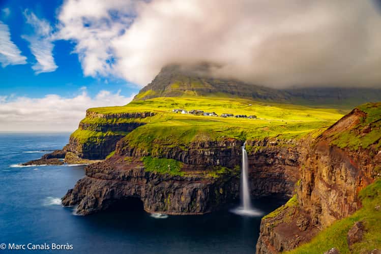 Múlafossur waterfall & Gásadalur village