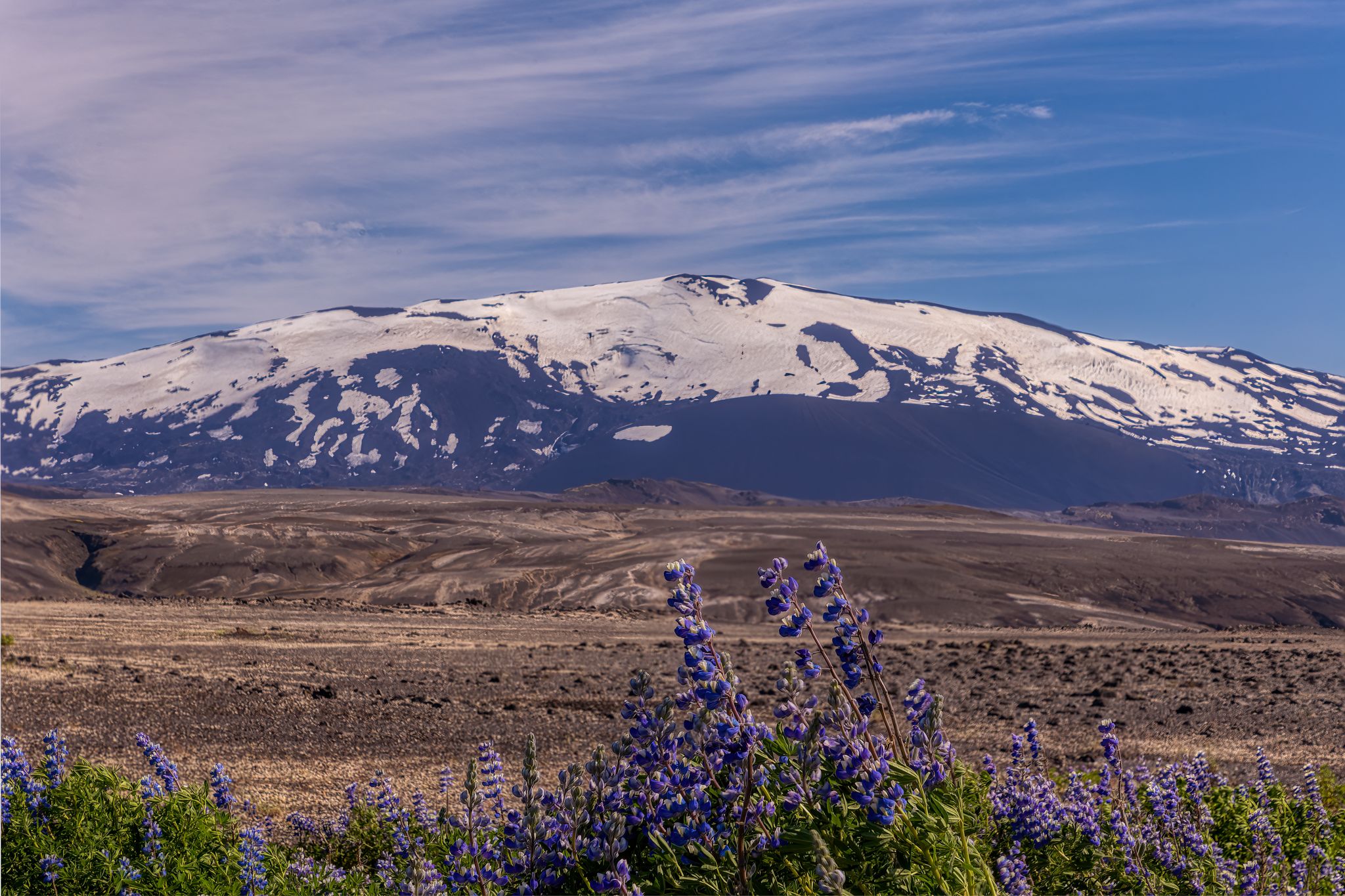 Nice view of Hekla volcano, Iceland